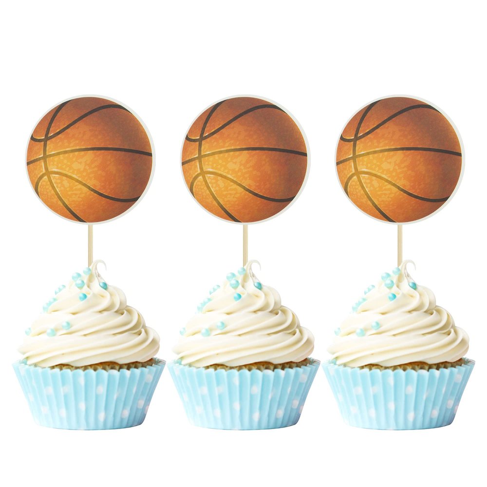 Gyufise 36 Pack Basketball Cupcake Toppers Star Sports Ball Cupcake Picks Baby Shower Basketball Sports Players Theme Birthday Party Cake Decorations Supplies