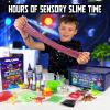 Original Stationery Dinosaur Galaxy Slime Kit for Boys Ages 7-12, DIY Glow-in-The-Dark Slime Set with Glitter & Dinosaur Toys, Fun Space-Themed Craft Activity, Easter for Kids view 2