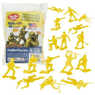 TimMee Plastic Army Men - Yellow 48pc Toy Soldier Figures - Made in USA
