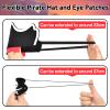 Halatool 6 Set Pirate Accessories for Kids, Include 6 Felt Pirates Hats with 6 Eye Patches and 6 Mustaches, Pirate Costume Accessories for Halloween, Masquerade, Cosplay, Party Favors Decor view 4