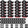 Halatool 72 Pcs Halloween Pirate Party Set for Kids, 24 Pirates Hats with 24 Eye Patches and 24 Mustaches, Pirate Costume Accessories Bulk for Halloween, Masquerade, Cosplay, Party Favors Decor view 1