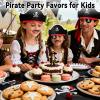 Halatool 72 Pcs Halloween Pirate Party Set for Kids, 24 Pirates Hats with 24 Eye Patches and 24 Mustaches, Pirate Costume Accessories Bulk for Halloween, Masquerade, Cosplay, Party Favors Decor view 2