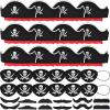 Halatool 12 Set Pirate Accessories for Kids, Include 12 Felt Pirates Hats with 12 Eye Patches and 12 Mustaches, Pirate Costume Accessories for Halloween, Masquerade, Cosplay, Party Favors Decor view 1