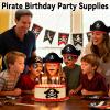 Halatool 12 Set Pirate Accessories for Kids, Include 12 Felt Pirates Hats with 12 Eye Patches and 12 Mustaches, Pirate Costume Accessories for Halloween, Masquerade, Cosplay, Party Favors Decor view 2