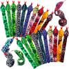 WhistenFla 16Pcs Snake Slap Bracelets, Reptile Party Favors Snake Snap Bracelet Fuzzy Animal Slap on Bracelet for Kids Reptile Birthday Party Supplies Christmas Gifts view 1