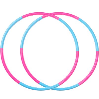 Liberry 2 Packs Kids Exercise Hoop, Detachable & Size Adjustable Toy Hoop, Professional Hoola Rings, Sport Gift in Blue, Pink