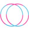 Liberry 2 Packs Kids Exercise Hoop, Detachable & Size Adjustable Toy Hoop, Professional Hoola Rings, Sport Gift in Blue, Pink view 1
