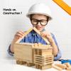 ICEKO KN 100pcs Classic Wooden Building Blocks Set,Solid STEM Building Toys for Kids, Preschool Learning Montessori Toys for Toddlers, Boys & Girls Birthday Gift (Log Color) view 4