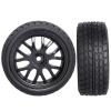 CrazyHobby Pre-Glued OD 2.56" 12mm Hex Wheels Rims & Rubber Tires 26mm for 1/10 Scale On Road Racing Car Drift RC Touring Car, Set of 4 (Color D) view 2
