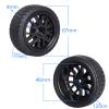 CrazyHobby Pre-Glued OD 2.56" 12mm Hex Wheels Rims & Rubber Tires 26mm for 1/10 Scale On Road Racing Car Drift RC Touring Car, Set of 4 (Color D) view 4