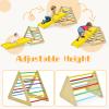 HONEY JOY 4 in 1 Triangle Climber with Ramp, Indoor Toddler Climbing Triangle Set with Ladder & Slide, 3-Piece Wooden Kids Climbing Toys for Playground, Gym & Daycare, Gift for Boys Girls view 2