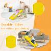HONEY JOY 4 in 1 Triangle Climber with Ramp, Indoor Toddler Climbing Triangle Set with Ladder & Slide, 3-Piece Wooden Kids Climbing Toys for Playground, Gym & Daycare, Gift for Boys Girls view 4