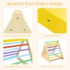 HONEY JOY 6 in 1 Triangle Climber with Ramp, Indoor Toddler Climbing Triangle Set w/Cube Triangle, Double Sided Ramp for Slide & Climb, 5-Piece Kids Wooden Climbing Toys for Playground & Daycare view 4