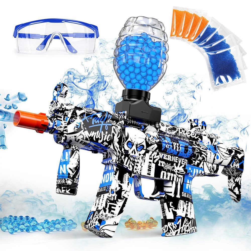 Anstoy Gel Ball Blaster Blue Automatic Orby Gel Gun with High Power Shooting, Ideal for Outdoor Battles, Team Games & Christmas, Halloween, Birthdays Gifts for Ages 14+