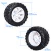 FriHobby Glued 1/10 Scale RC Monster Truck 2.8" RC Tires and 12mm Hex Wheels Set 5" Tall for Traxxas Rustler Stampede Hoss 2WD 4X4 VXL Redcat Volcano Epx HSP MT Off Road 2S-4S Brushless Power, 4pcs view 2