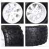 FriHobby Glued 1/10 Scale RC Monster Truck 2.8" RC Tires and 12mm Hex Wheels Set 5" Tall for Traxxas Rustler Stampede Hoss 2WD 4X4 VXL Redcat Volcano Epx HSP MT Off Road 2S-4S Brushless Power, 4pcs view 4