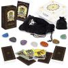 IXIGER Tarot Cards with Guide Book,78 Original Tarot Cards Deck Fortune Telling Game for Beginners&Expert Readers,Classic Standard Size 4.75" x 2.76", with Bag and Chakra Stoneag view 1