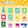 FNJO Magnetic Tiles, 100PCS Building Blocks, STEM Magnets Building Toy Set, Preschool Kindergarten Construction Stacking Toy, School Teacher Supplies, Classroom Must Haves view 4