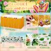 Hawaiian Luau Party Decorations(161 Pcs), Tropical Summer Beach Pool Party Supplies Including Aloha Backdrop, Table Skirt, Tablecloth, Flamingo, Palm Leaves and Hibiscus, Balloons Arch, Straws, view 4