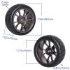 GoHooby 2.55in Rubber Tires&12mm Hex Wheel Rims Pre-Mounted Set, Compatible with Traxxas Tamiya 1/10 RC On-Road Touring Car (Color 2) view 2
