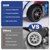 GoHooby 2.55in Rubber Tires&12mm Hex Wheel Rims Pre-Mounted Set, Compatible with Traxxas Tamiya 1/10 RC On-Road Touring Car (Color 2) view 4
