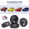 GoHooby 12mm Hex RC Wheels and Tires Pre-Mounted OD 2.55in Compatible with Traxxas Tamiya 1/10 RC On-Road Touring Car (Color 4) view 4