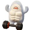 ELAINREN 3D Muscle Shark Plush Toy Pillow Ultra-Soft Stuffed Blue Shark with Abs/17.7'' view 1