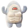 ELAINREN 3D Muscle Shark Plush Toy Pillow Ultra-Soft Stuffed Blue Shark with Abs/17.7'' view 3