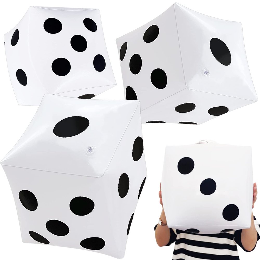 3Pack 13 Inch Jumbo Inflatable Dices,Fun Giant Large Inflatable Dice for Indoor Outdoor Board Game,Pool Party,Lawn Floor Games