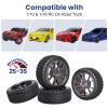 GoHooby 2.55in Rubber Tires&12mm Hex Wheel Rims Pre-Mounted Set, Compatible with Traxxas Tamiya 1/10 RC On-Road Touring Car (Color 1) view 3
