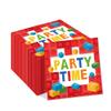 40PCS Building Blocks Themed Paper Napkins Toy Brick Dinner Paper Napkin Set Disposable for Birthday Party Supplies Tableware Decoration view 1