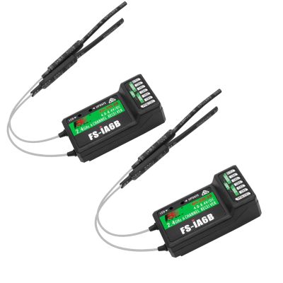 HTLNUZD Flysky FS-iA6B with iBus Port 2.4G 6CH PPM Output Controller Receiver for FS i4 i6S i6X i10 RC Car Drone Airplane Transmitter(2PCS)