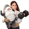 ELAINREN Cuddly Gray Muscle Shark Stuffed Pillow Super Soft Abs Shark Plush Toy Gifts/17.7'' view 2