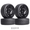 4-Pack 1:10 Scale RC On-Road Racing Tires and Wheels with Foam Inserts 12mm Hex Hub Fits for Traxxas Redcat Tamiya TT-02 (Color B) view 1