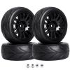 4-Pack 1:10 Scale RC On-Road Racing Tires and Wheels with Foam Inserts 12mm Hex Hub Fits for Traxxas Redcat Tamiya TT-02 (Color A) view 1