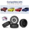 4-Pack 1:10 Scale RC On-Road Racing Tires and Wheels with Foam Inserts 12mm Hex Hub Fits for Traxxas Redcat Tamiya TT-02 (Color A) view 3