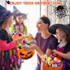 50PCS Halloween Mochi Squishy Toys with Halloween Pumpkin Bucket Halloween Party Favors Trick or Treat Goodie Bag Filler Halloween Decorations Kawaii Squishy Halloween Toys Gifts for Boy Girl Random view 3