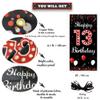 13th Birthday Door Banner Backdrop, Happy 13th Birthday Decorations for Girls, Red Black 13 Year Old Birthday Party Photo Props, Thirteen Birthday Yard Sign for Outdoor Indoor, Sturdy Fabric Vicycaty view 2