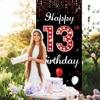 13th Birthday Door Banner Backdrop, Happy 13th Birthday Decorations for Girls, Red Black 13 Year Old Birthday Party Photo Props, Thirteen Birthday Yard Sign for Outdoor Indoor, Sturdy Fabric Vicycaty view 3
