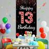 13th Birthday Door Banner Backdrop, Happy 13th Birthday Decorations for Girls, Red Black 13 Year Old Birthday Party Photo Props, Thirteen Birthday Yard Sign for Outdoor Indoor, Sturdy Fabric Vicycaty view 4