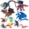 SIENON 10Pack 5 Inch and 3 Inch Dragon Toy Figures, Assorted Colors and Styles Mini Mythical Figurines for Kids Birthday Cake Decorations Christmas Halloween Dragon Theme Party Favors view 1