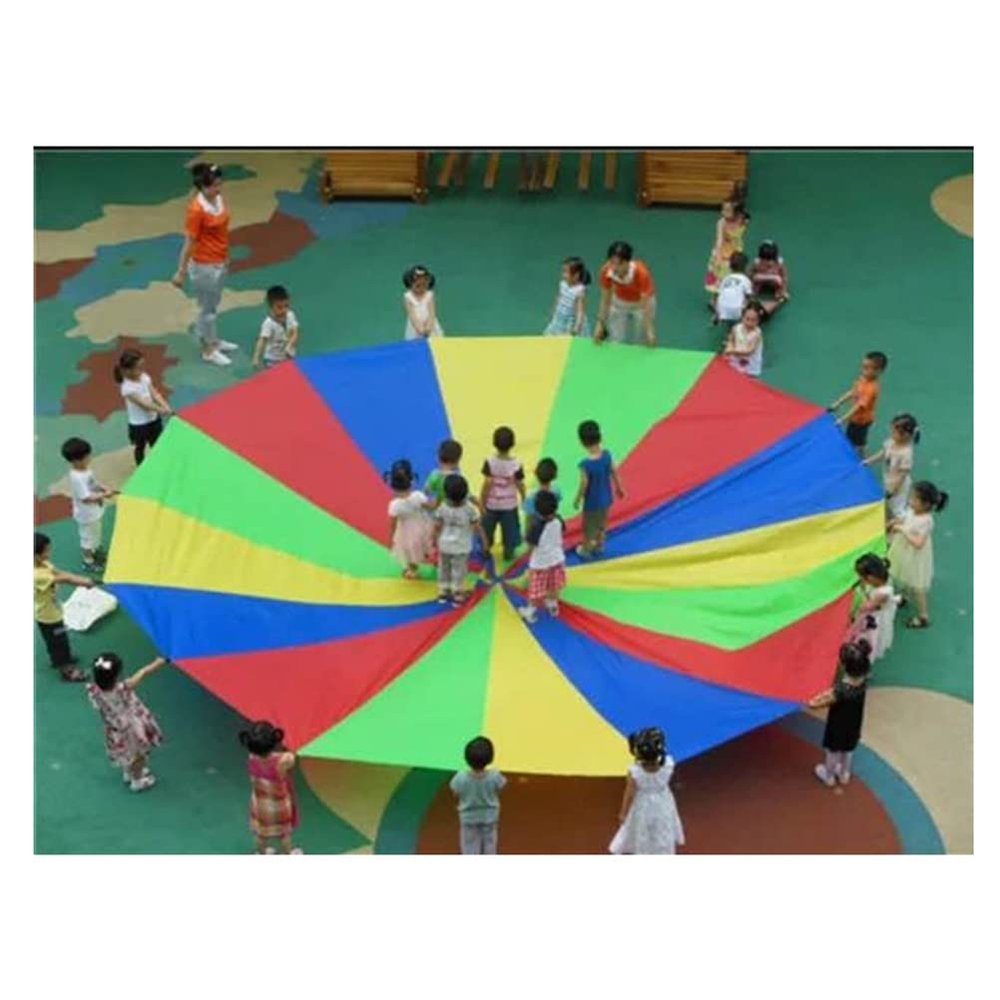 Party Game Parachute with Handle, Team Building Activities Parachute Toys, Enhance Children's Perception of Color (Size : 8m/26.24ft)