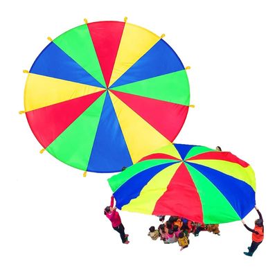 1-12M Kids Play Rainbow Parachute with Handle, 2-100 People Group Activity Team Building Gymnastics Game Parachute (Size : 3.6m/11.81ft)
