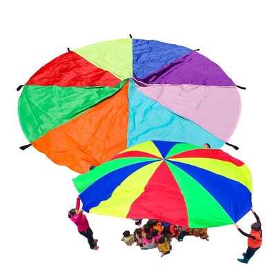1-12M Kids Play Rainbow Parachute with Handle, Adult Kids Outdoor Activities Lawn Games Birthday Party Toys Parachute, with Storage Bag (Size : 10m/32.8ft)