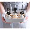 24PCS Cat Cupcake Toppers Black Glitter Cat Face Cupcake Toppers for Kitten Themed Baby Shower Kids Birthday Party Supplies Decorations view 4