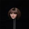 1/6 Scale Female Head Sculpt, Female Brown Hair Pouting Expression Head Carved for 12inches Action Figure Body Doll view 1