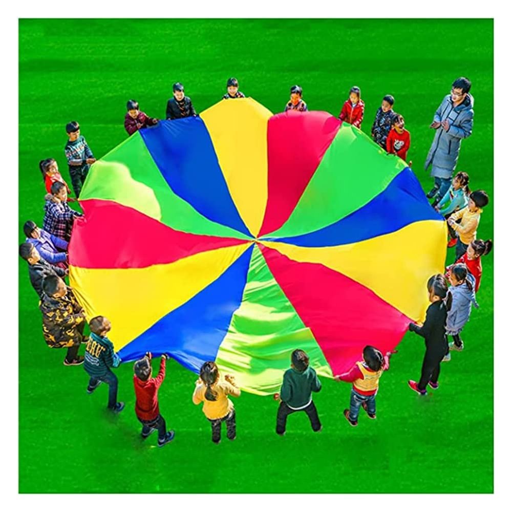 Party Game Parachute with Handle, Group Work Team Building Activities Parachute Toys, Promote Child Development (Size : 3.6m/11.81ft)