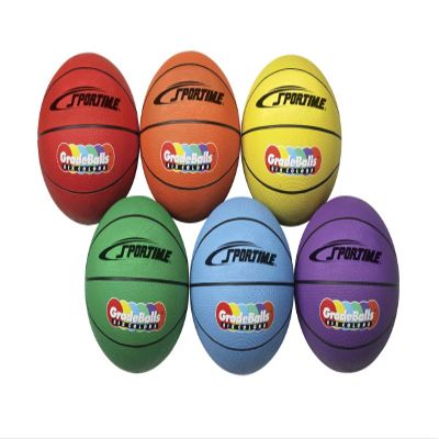 Sportime 1599267 27 in. Gradeball Rubber Junior Basketballs Set of 6