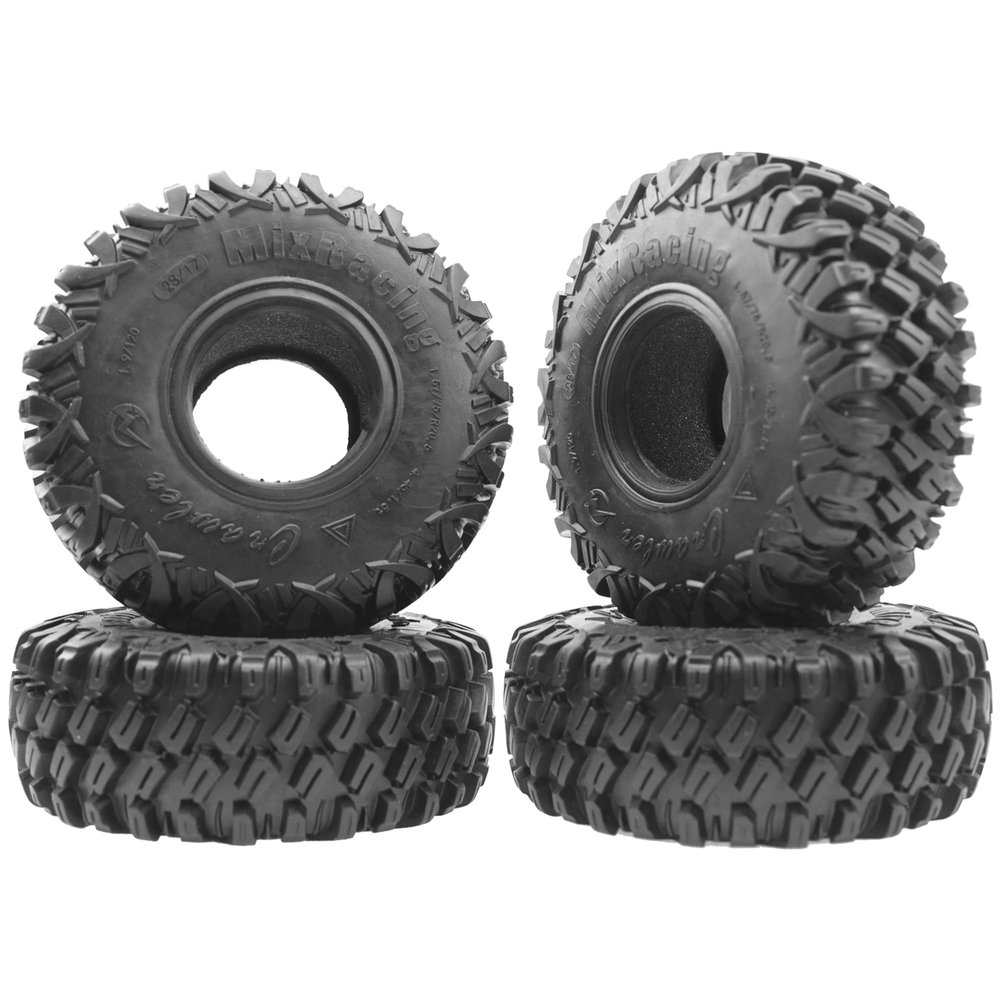 4Pack Vgoohobby 1.9inch Rubber Tires,RC Crawler Tires OD 120mm with Foam Compatible with Axial SCX10 90047 AXI03007 D90 D110 Tamiya CC01 Traxxas TRX-4 1/10 RC Crawler