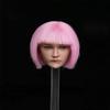 1/6 Scale Female Head Sculpt, Female Pink Hair Pouting Expression Head Carved for 12inches Action Figure Body Doll view 2
